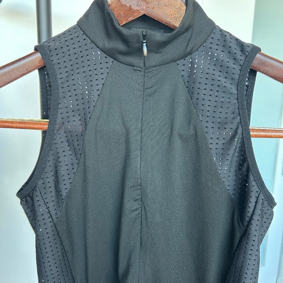 Michi Black Doubles Performance Tank Top 1/4 Zip Tennis XS $128 - Picture 1 of 12